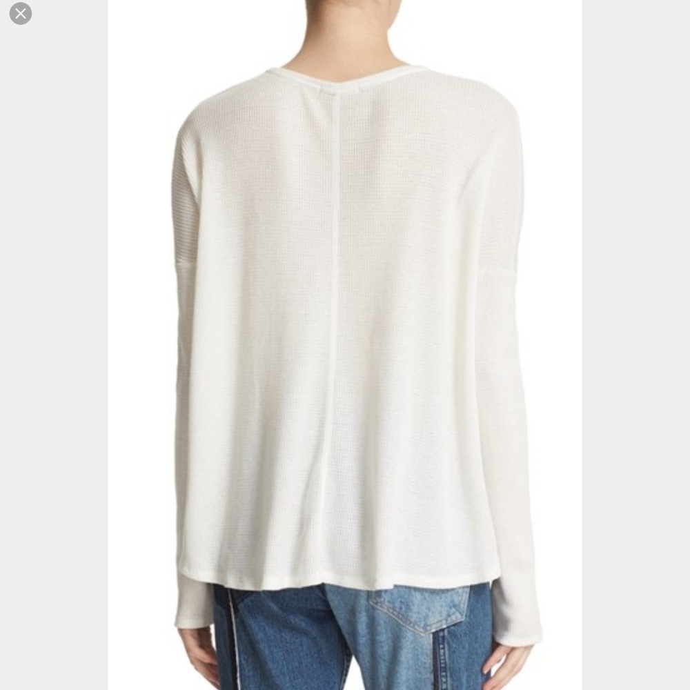 Rag & Bone Jean Sierra Waffle Split Tee Ivory - Picture 2 of 2
